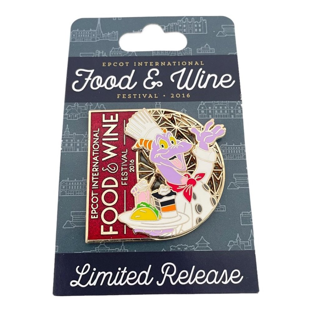 Disney Parks Epcot Food and Wine Festival 2016 Logo Chef Figment Limited Pin